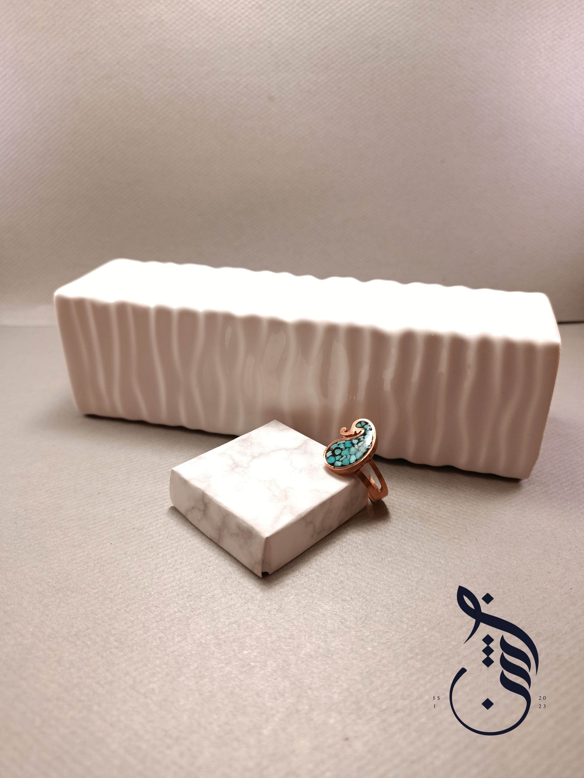 انگشتر مس و فیروزه کوبی حلیمه