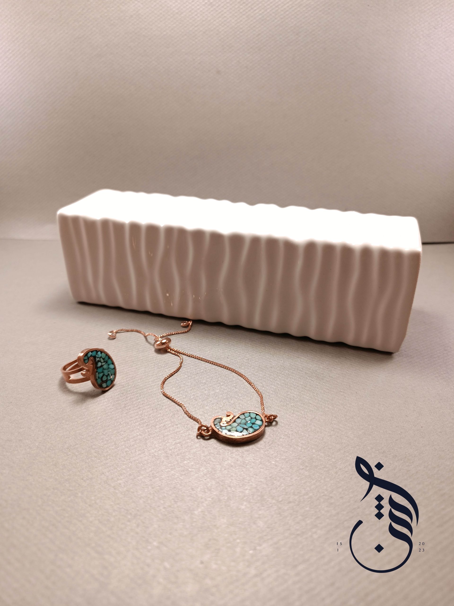 نیم ست مس و فیروزه کوبی حلیمه