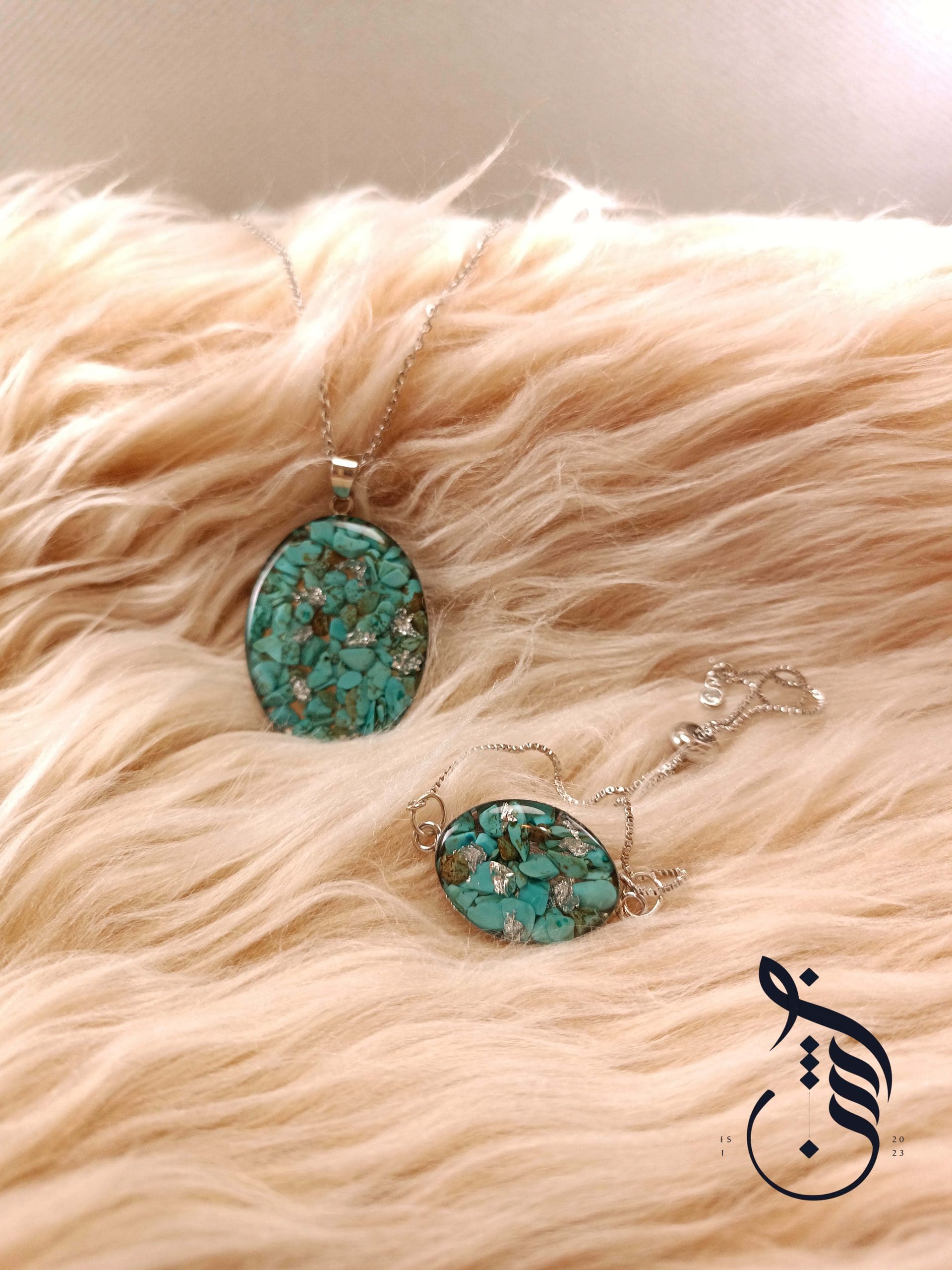 نیم ست رزینی فیروزه