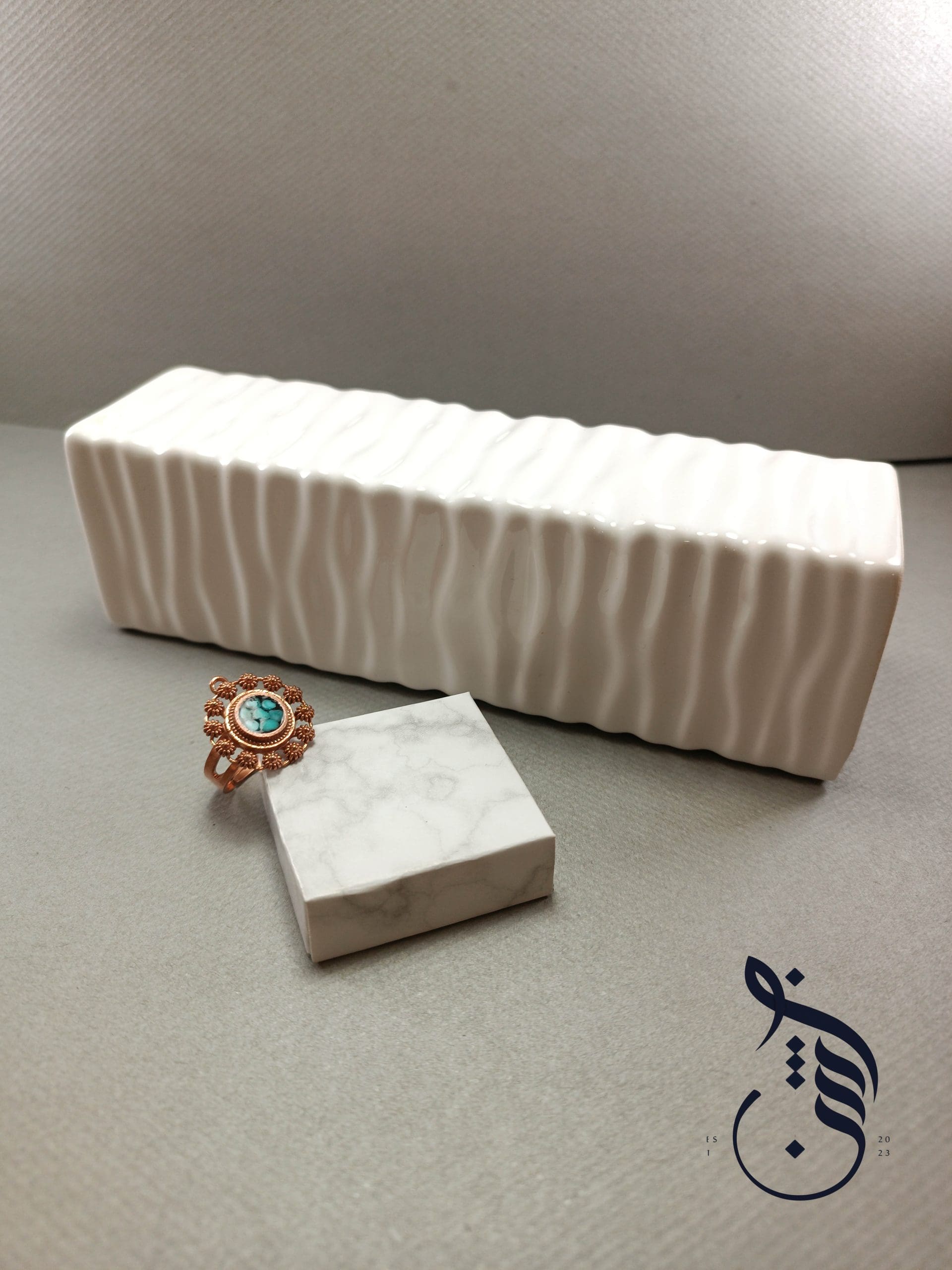 انگشتر مس و فیروزه کوبی گشنیزی