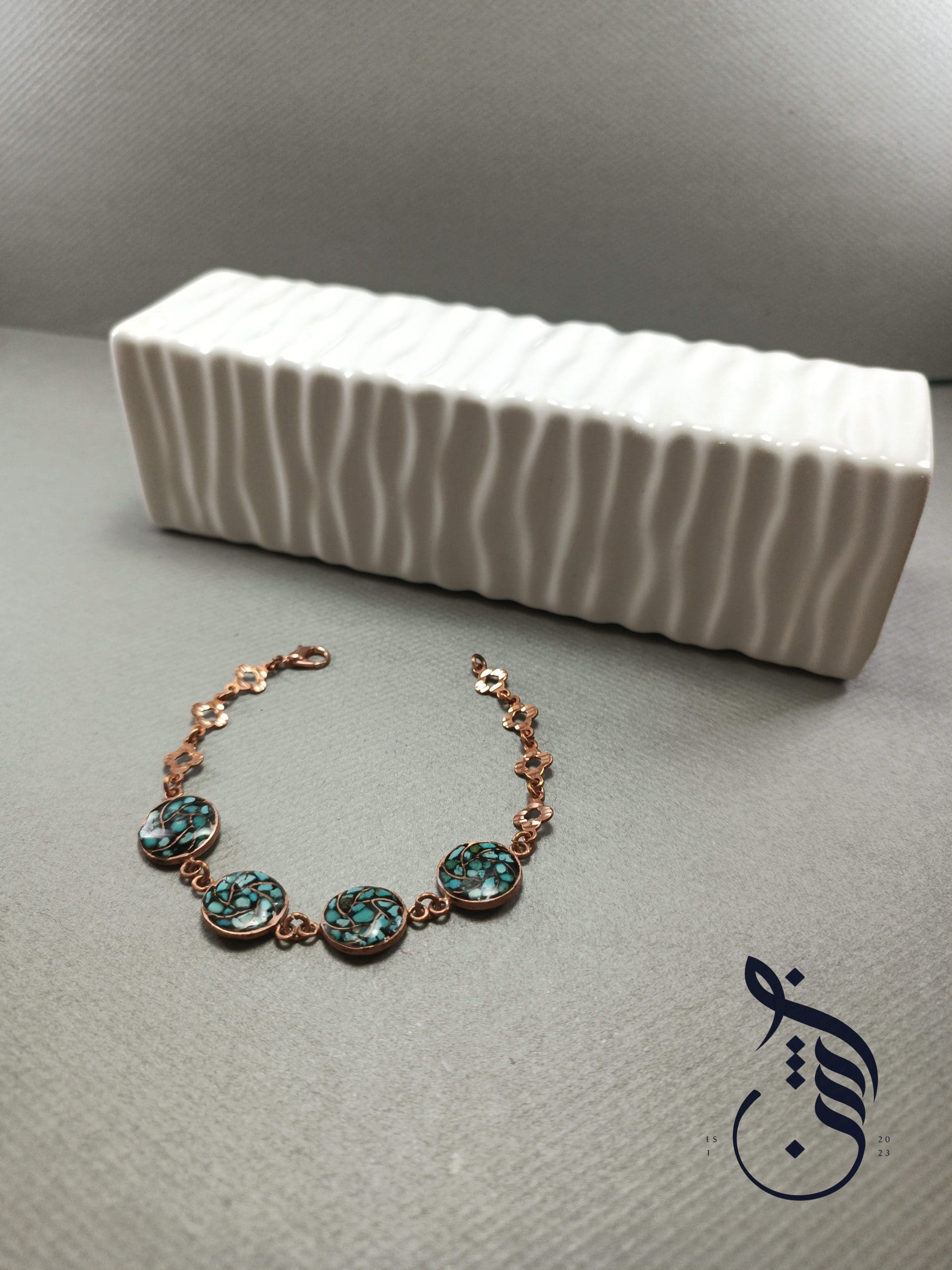 دستبند مس و فیروزه کوبی کیهان