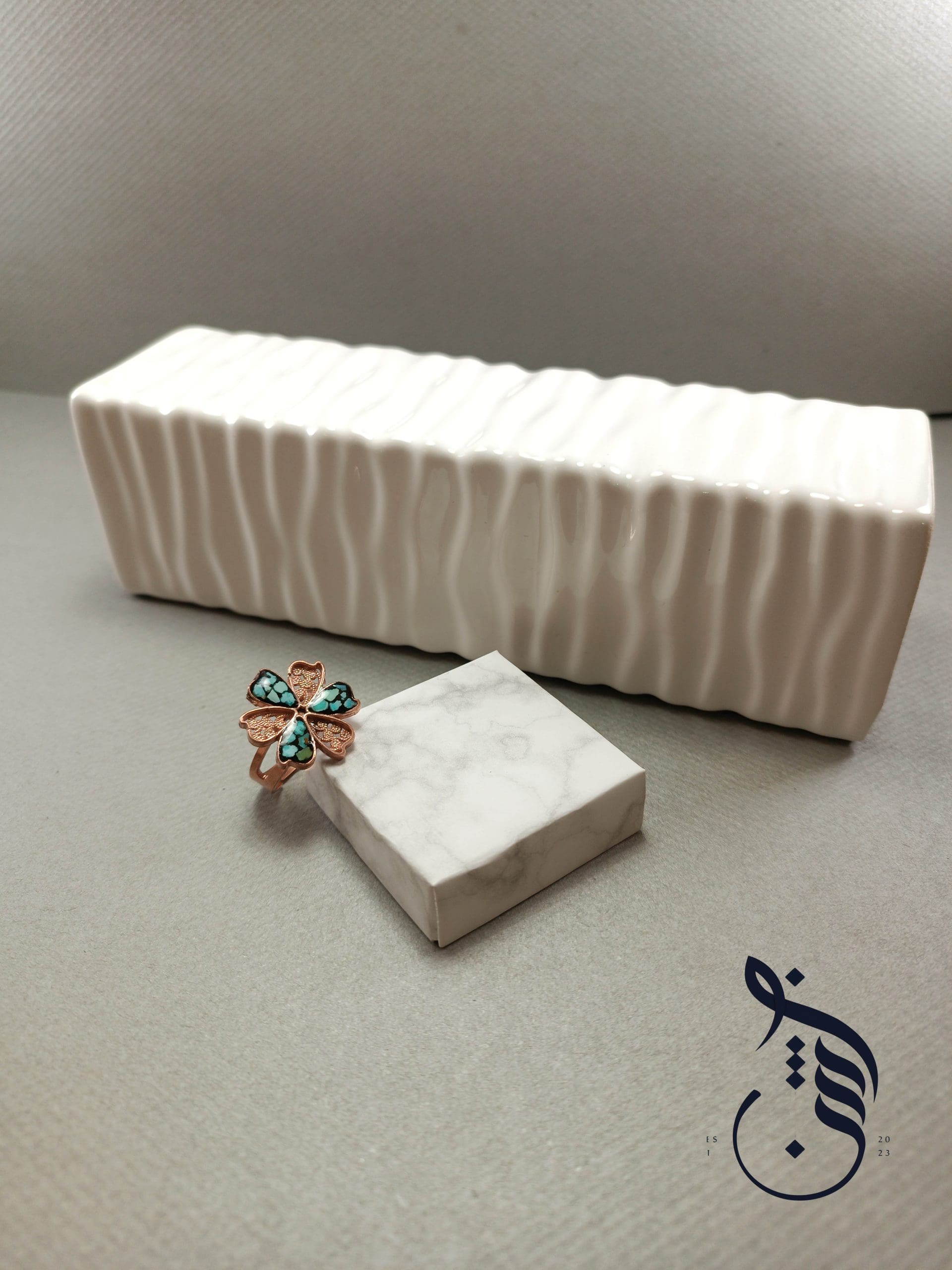 انگشتر مس و فیروزه کوبی الیسا