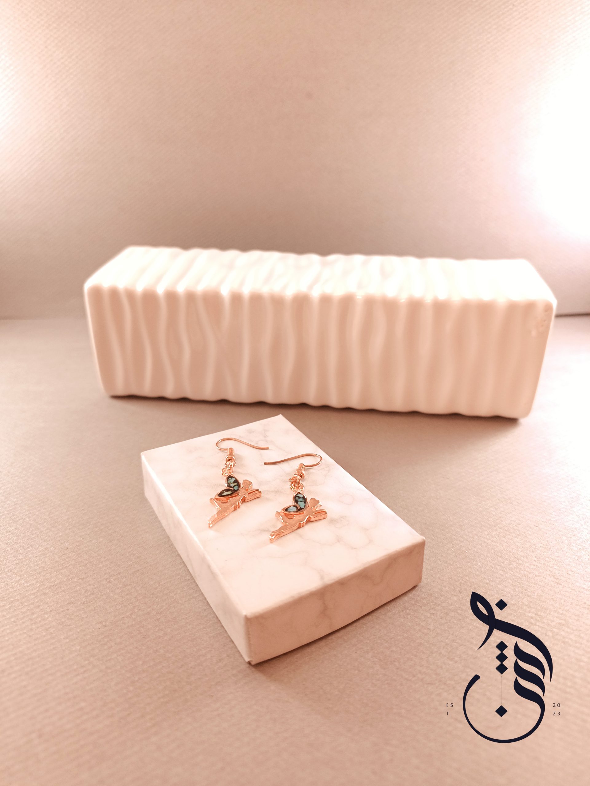 گوشواره مس و فیروزه کوبی فرشته