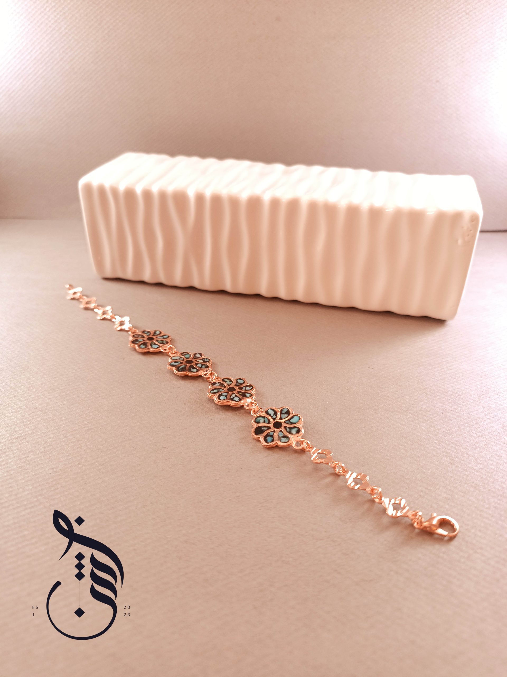 دستبند مس و فیروزه کوبی باران