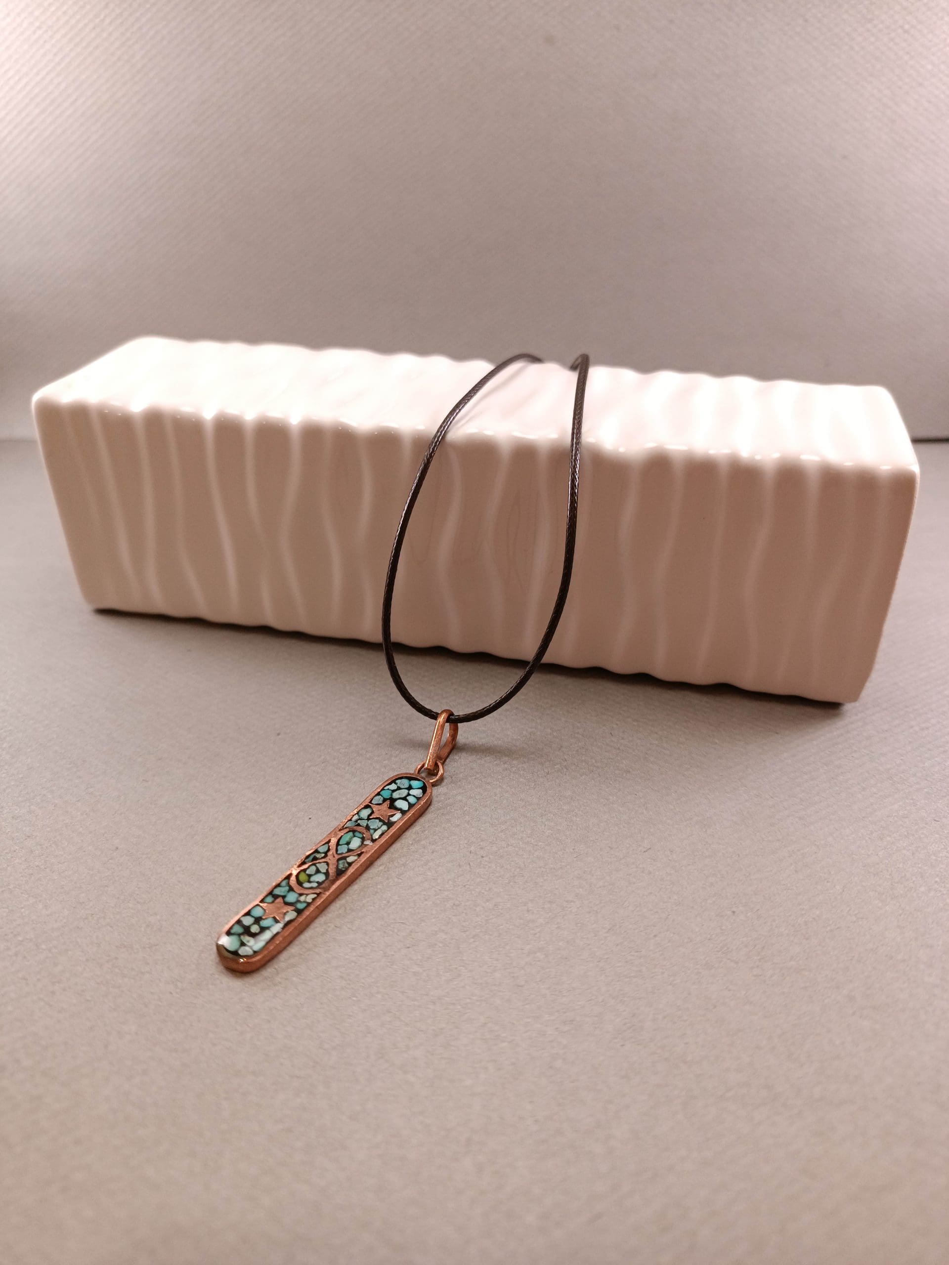 گردنبند مس و فیروزه کوبی بی نهایت