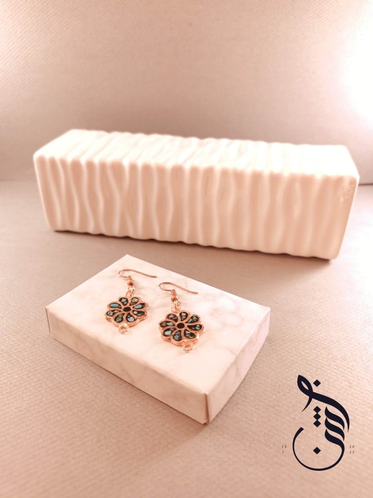 گوشواره مس و فیروزه کوبی باران